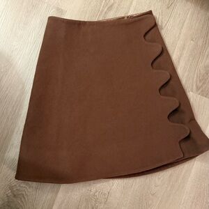 Scalloped Brown Chic Skirt